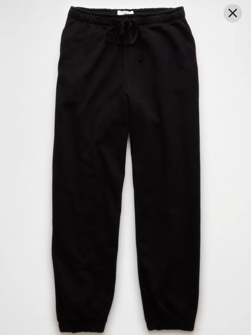 American Eagle Outfitters Black Wide-Leg Drawstring Sweatpants - Picture 3 of 3